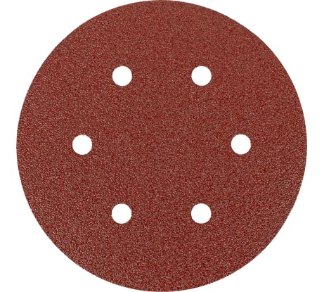 Круг абразивный на ворсовой подложке под липучку, перфорированный (5 шт; 150 мм; 6 отв.; P60) MATRIX 73837