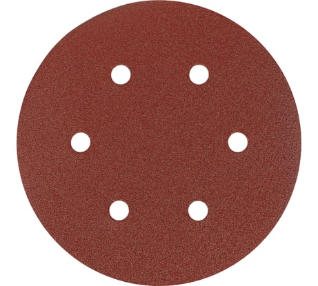 Круг абразивный на ворсовой подложке под липучку, перфорированный (5 шт; 150 мм; 6 отв.; P150) MATRIX 73842