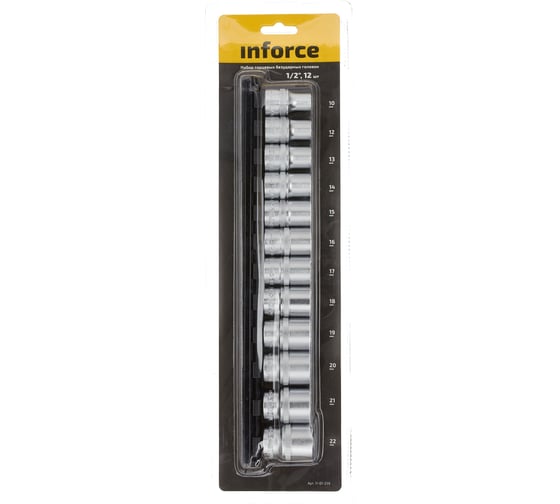 Набор торцевых безударных головок Inforce (12 шт; 10-22 мм; 1/2") 11-01-259