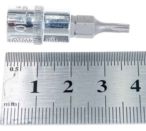 Насадка торцевая 1/4"DR с вставкой-битой T10 Ombra 114310