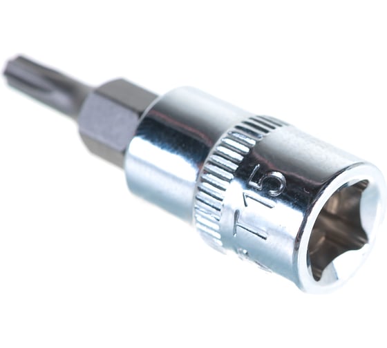 Насадка торцевая 1/4"DR с вставкой-битой T15 Ombra 114315