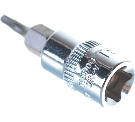 Насадка торцевая 1/4"DR с вставкой-битой T8 Ombra 114308