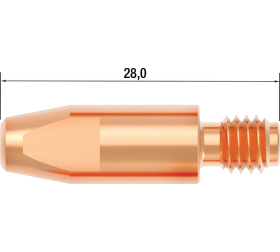 Наконечник контактный CuCrZr (0.9 мм; M6; 28 мм) FUBAG FB.CTM6.28-09L