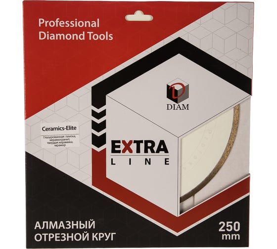 Круг алмазный отрезной 1A1R CERAMICS-ELITE (250x25.4 мм; 1.6x7 мм) Diam 000595