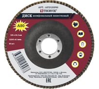 Диск шлифовальный лепестковый торцевой AFD125P80 (125х22.2 мм; Р80; 10 шт.) Thorvik 52386