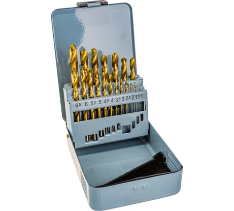 Набор спиральных сверл по металлу HSS TiN в металлическом кейсе TDBS19 (19 шт; 1-10 мм) Thorvik 52481