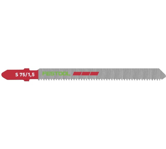 Пилки по пластику и оргстеклу для лобзика 75 мм, 1.5 мм, 5 шт. FESTOOL S 75/1.5/5 204268