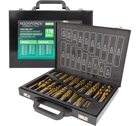 Набор сверл по металлу Rockforce 170пр в кейсе RF-924U170(52040)