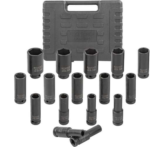 Набор головок ударных глубоких 6-гранных, 16 предметов, 1/2" DR Rockforce RF-4169-5MPB(54614) 1