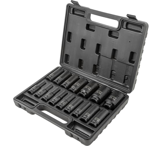 Набор головок ударных глубоких 6-гранных, 16 предметов, 1/2" DR Rockforce 1/2" 10-19, 21, 22, 24, 27, 30, 32мм ,в кейсе RF-4169-5MPB RF-4169-5MPB(54614)