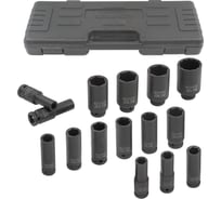 Набор головок ударных глубоких 15 предметов, 1/2" DR, в кейсе Rockforce RF-4166D-5MPB