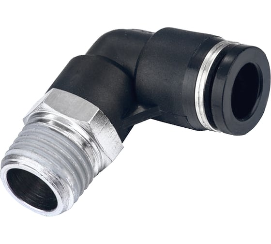 Фитинг цанговый угловой 8 мм, наруж. резьба 1/4", пластик, тип PL TITAN LOCK TLP-PL8-02 1
