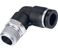 Фитинг цанговый угловой 6 мм, наруж. резьба 1/8", пластик, тип PL TITAN LOCK TLP-PL6-01