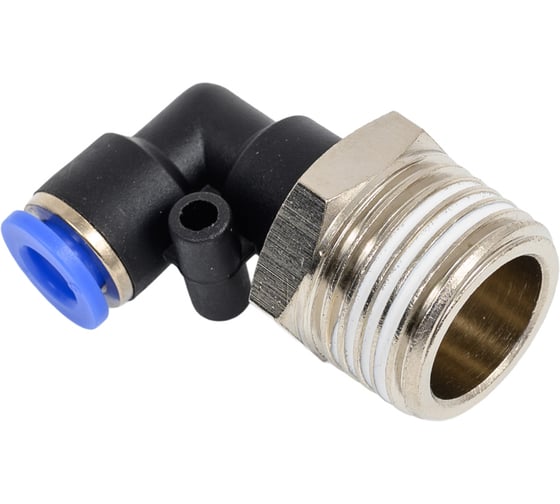 Фитинг цанговый угловой 6 мм, наруж. резьба 1/2", пластик, тип PL TITAN LOCK TLP-PL6-04 1