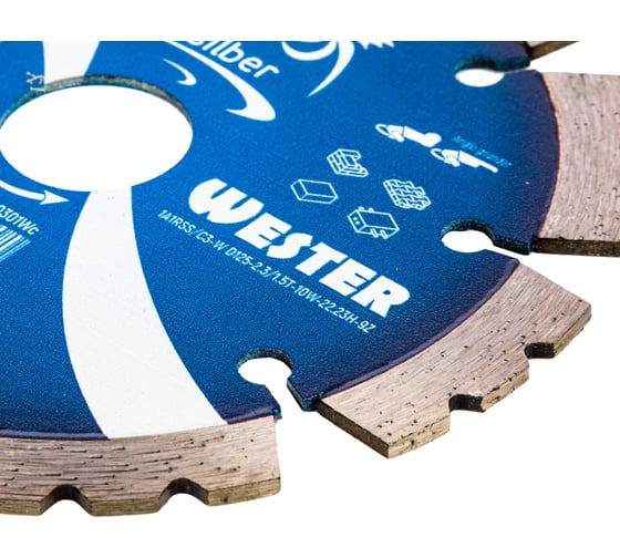 Диск алмазный WesteR concrete 1A1RSS/C3-W D125-2.3/1.5T-10W-22.23H-9Z Elsilber EL-GR0301Wc