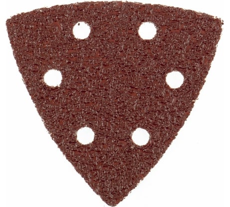 Треугольник абразивный на ворсовой подложке под липучку (5 шт; 93 мм; P120; 6 отв) MATRIX 73862