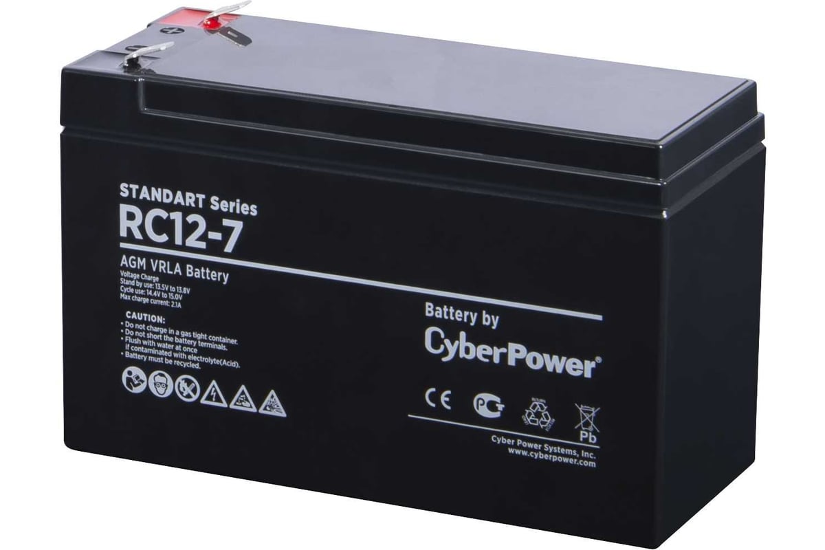 Аккумуляторная батарея 12В, 7 Ач CYBERPOWER RC 12-7 - выгодная цена ...