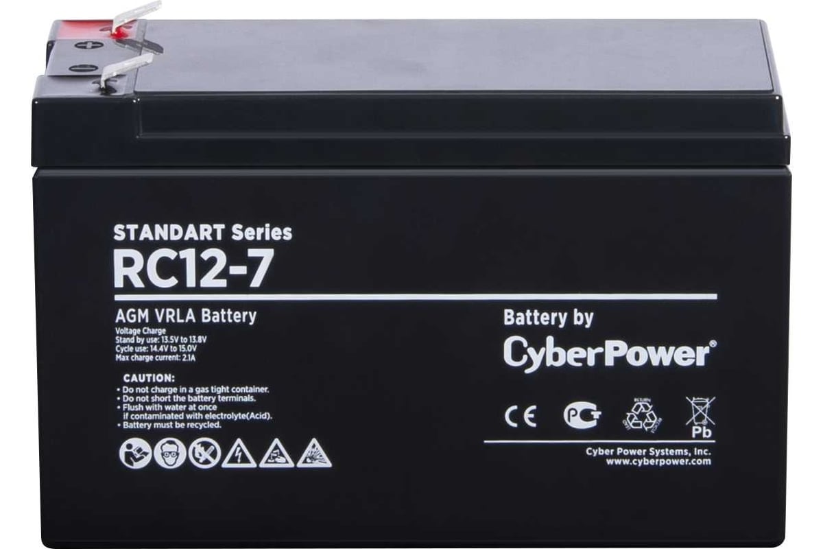  батарея 12В, 7 Ач CYBERPOWER RC 12-7 - выгодная цена .
