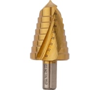 Сверло ступенчатое по стали (20-34 мм, 8 ступеней, HSS-G M2 TIN, хвостовик 13 мм) Профоснастка № 3309 30106009