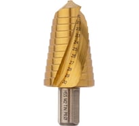 Сверло ступенчатое по стали (20-30 мм, 11 ступеней, HSS-G M2 TIN, хвостовик 13 мм) Профоснастка № 3319 30106019