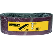 Лента шлифовальная (10 шт; 64х356 мм; 80G) DEWALT DT3667
