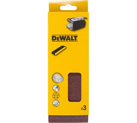 Лента шлифовальная (3 шт; 75х533 мм; 100G) DEWALT DT3628