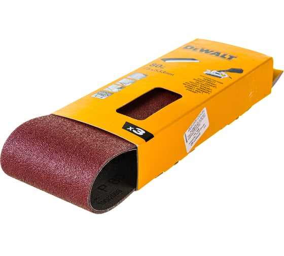 Лента шлифовальная (3 шт; 75х533 мм; 80G) DEWALT DT3377
