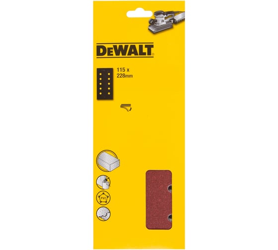 Лист шлифовальный перфорированный (10 шт; 115х228 мм; 120G) DEWALT DT8552 1