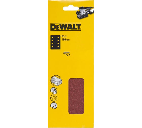 Лист шлифовальный перфорированный (10 шт; 93х190 мм; 60G) DEWALT DT8620 1