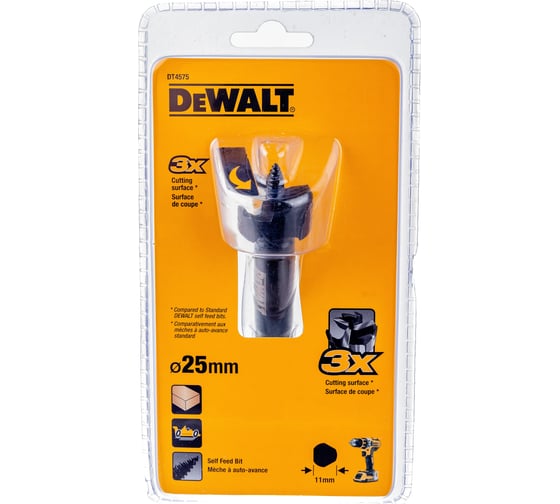 Сверло Форстнера по дереву 25 мм DEWALT DT4575