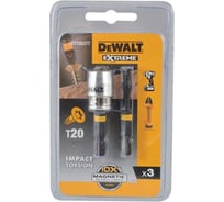 Биты T20, 57 мм, 2 шт + держатель MAGNETIC SCREW LOCK DEWALT DT70537T