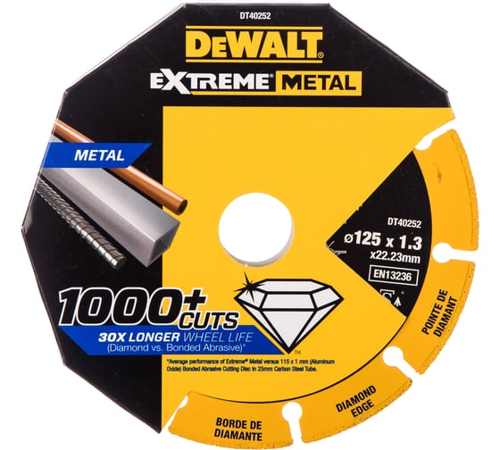 Алмазный диск отрезной по металлу 125х22.2 мм DEWALT DT40252