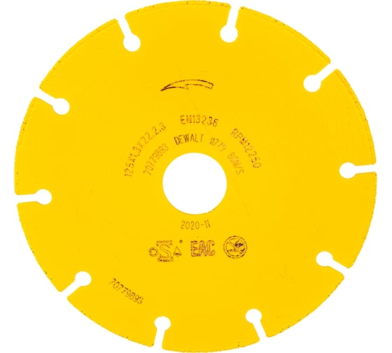Алмазный диск отрезной по металлу 125х22.2 мм DEWALT DT40252