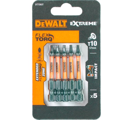 Биты T10х57 мм, 5 шт. DEWALT DT7393T