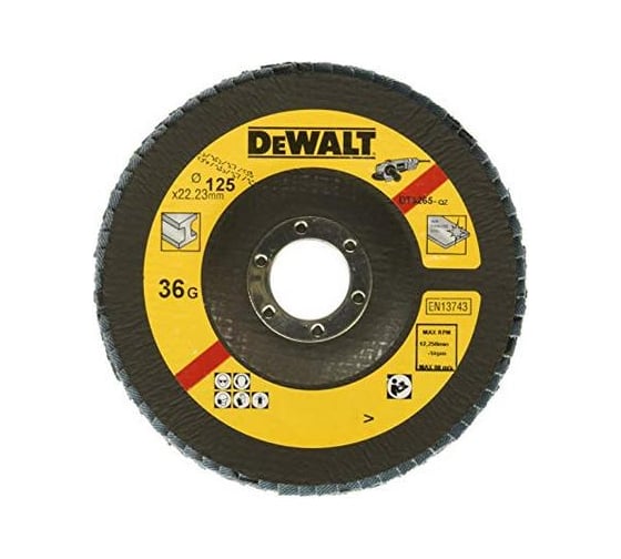 Лепестковый круг EXTREME 125x22.2 мм, 36G, тип 29 DEWALT DT3265 1