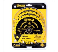 Набор пильных дисков 190х20 мм, 24 зуба, 3 шт. DEWALT DT10399