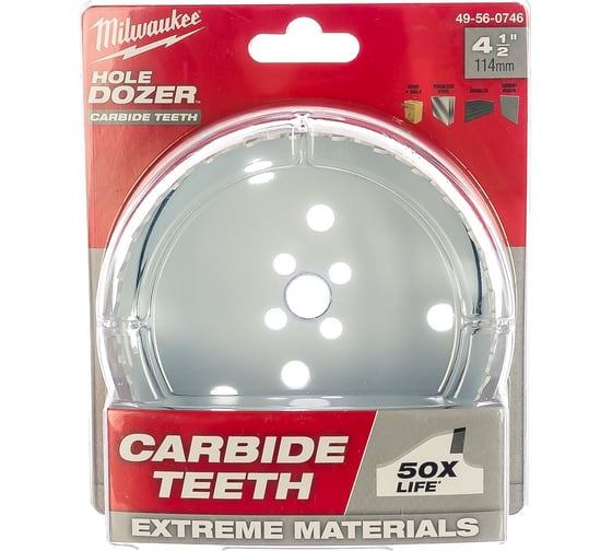 Биметаллическая коронка HOLEDOZER CARBIDE 114 мм Milwaukee 49560746 1
