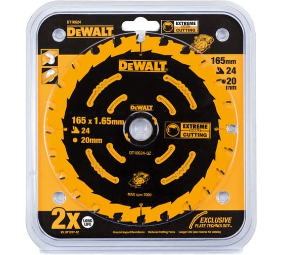 Пильный диск EXTREME 165/20 мм, 24 зуба DEWALT DT10624 1