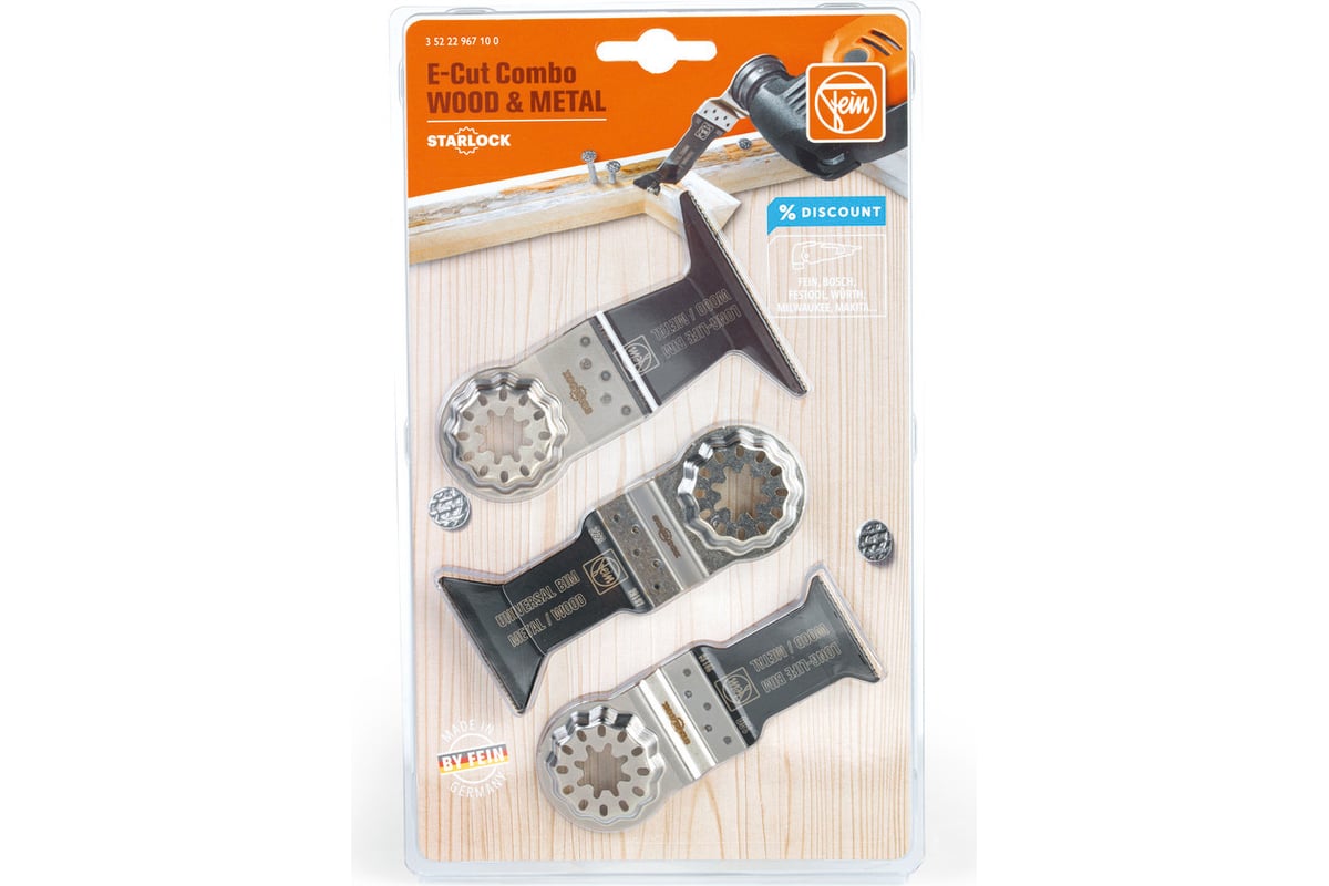 Пильные полотна E-CUT Starlock Wood-Metal набор из 3 шт Fein ...