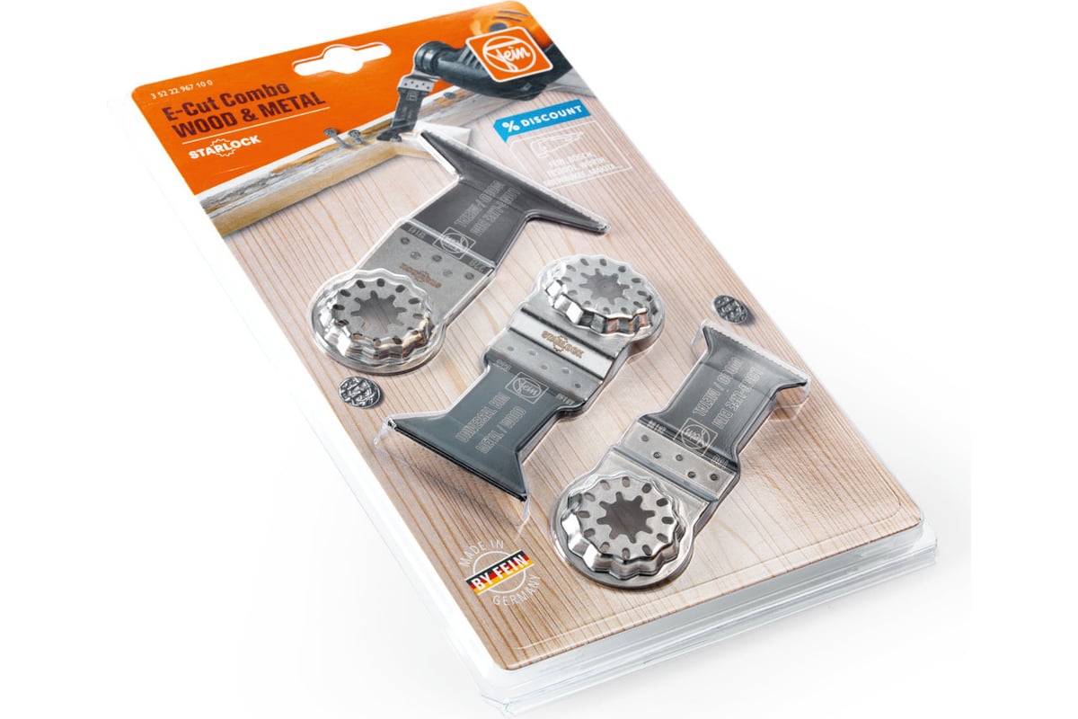 Пильные полотна E-CUT Starlock Wood-Metal набор из 3 шт Fein ...