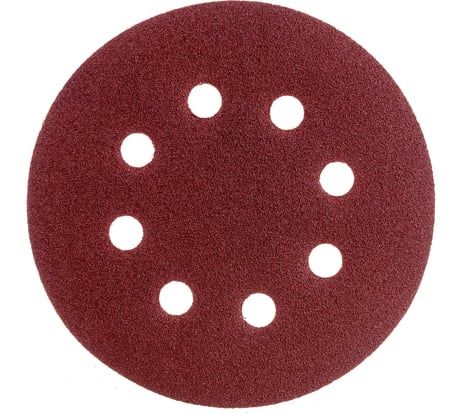 Круг абразивный на ворсовой подложке под липучку, перфорированный (5 шт; 125 мм; 8 отв; P 100) СИБРТЕХ 738057