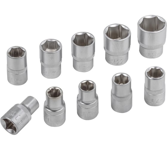 Набор головок 10 предметов, 1/2" DR (10, 11, 12, 13, 14, 15, 17, 19, 22, 24 мм) на пластиковом держателе BaumAuto BM-4101-5(54778)