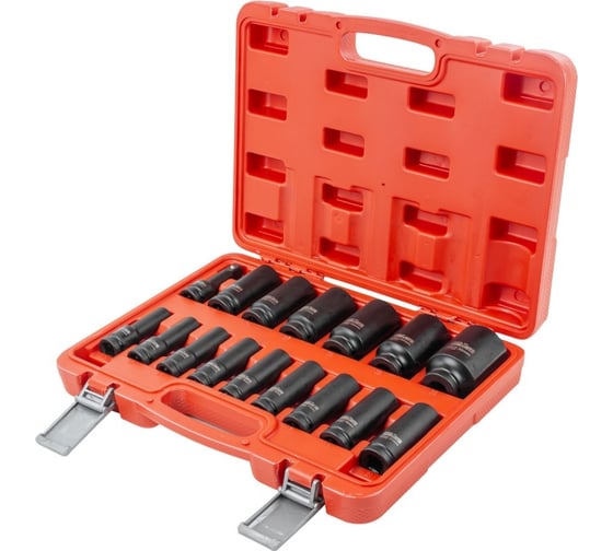 Набор головок ударных 6-гранных, 16 предметов, 1/2'' DR BaumAuto BM-4177-5MPB(52533)