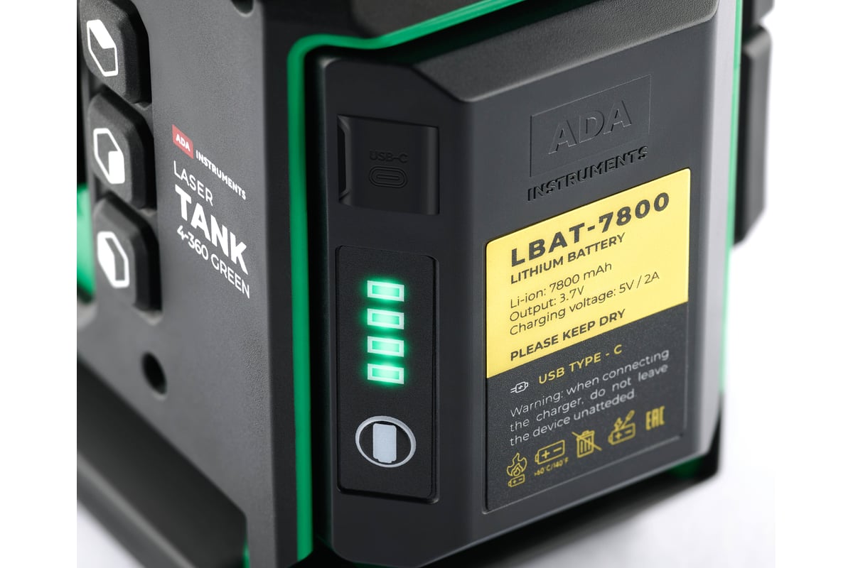 Литий-ионный аккумулятор LBAT-7800 (для LaserTANK 3-360/4-360 GREEN) ADA  А00700