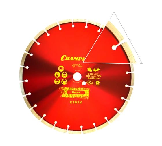 Диск алмазный ST 300х25,4х10 мм CHAMPION Бетон ST Concremax C1612 1