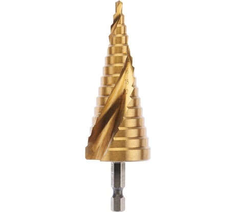 Сверло ступенчатое по металлу 4-32 мм, 102 мм, 65 HRC, Р6М5 TIN KRANZ KR-12-6613