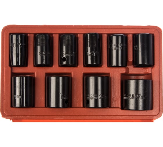 Набор ударных головок 1/2", 10,11,13,14,15,17,19,22,24,27 мм PATRIOT 830902033