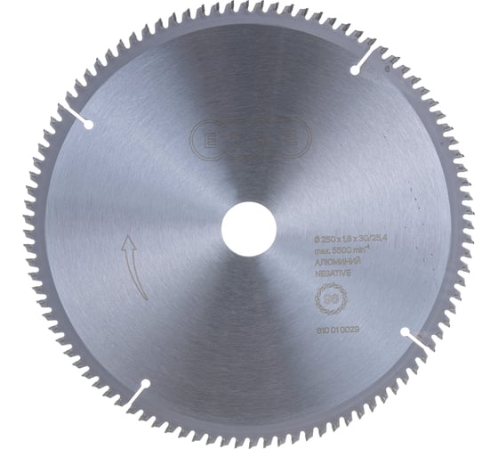 Диск пильный по алюминию 250х30/25,4, 96 зубьев, negative EDGE by PATRIOT 810010029 1