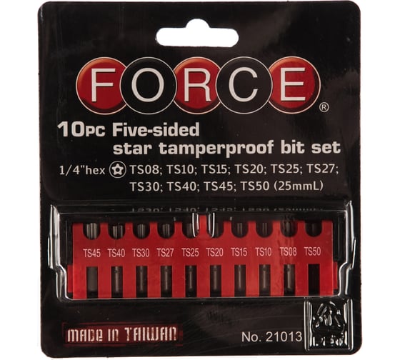 Набор бит 5-лучевая звезда с отверстием FORCE 21013