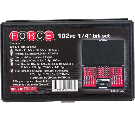 Набор бит 102 шт. FORCE 21022